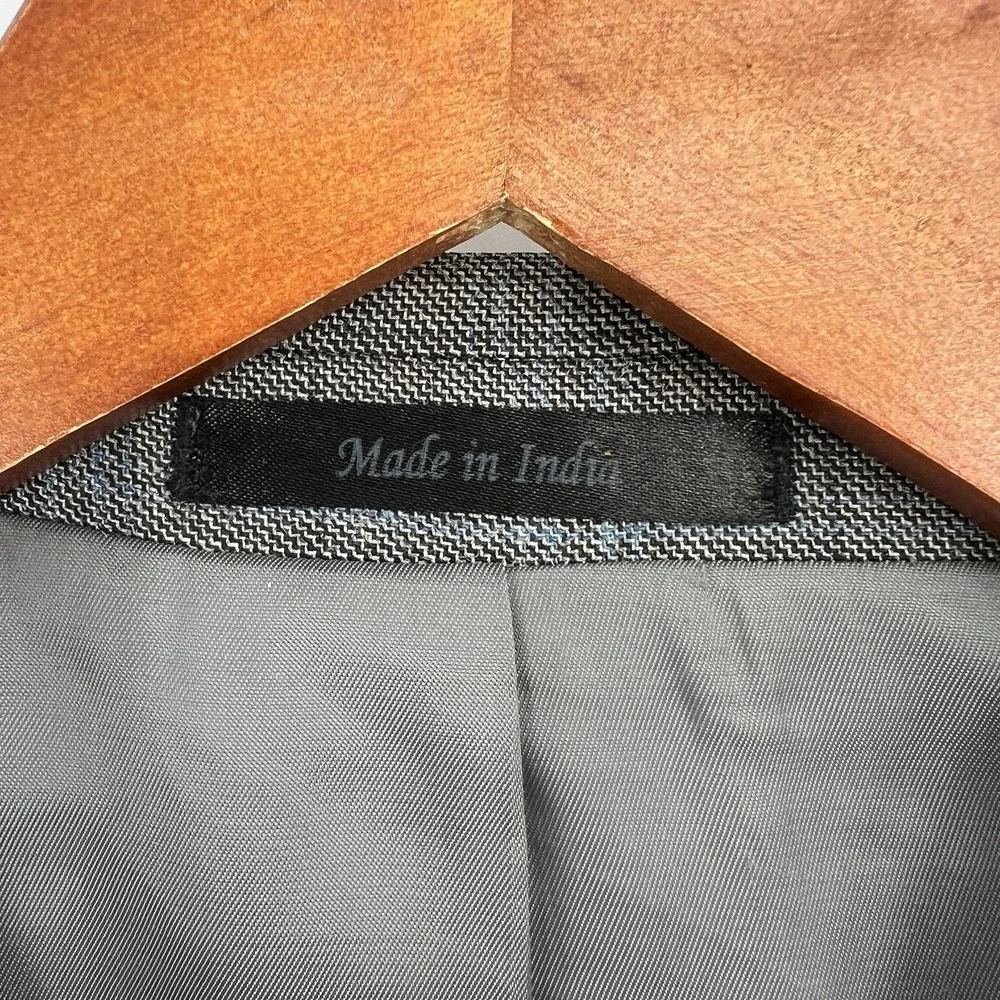Lauren Ralph Lauren Blazer Jacket Mens Size 46L Silk Wool‎ Gray Plaid Sport Coat